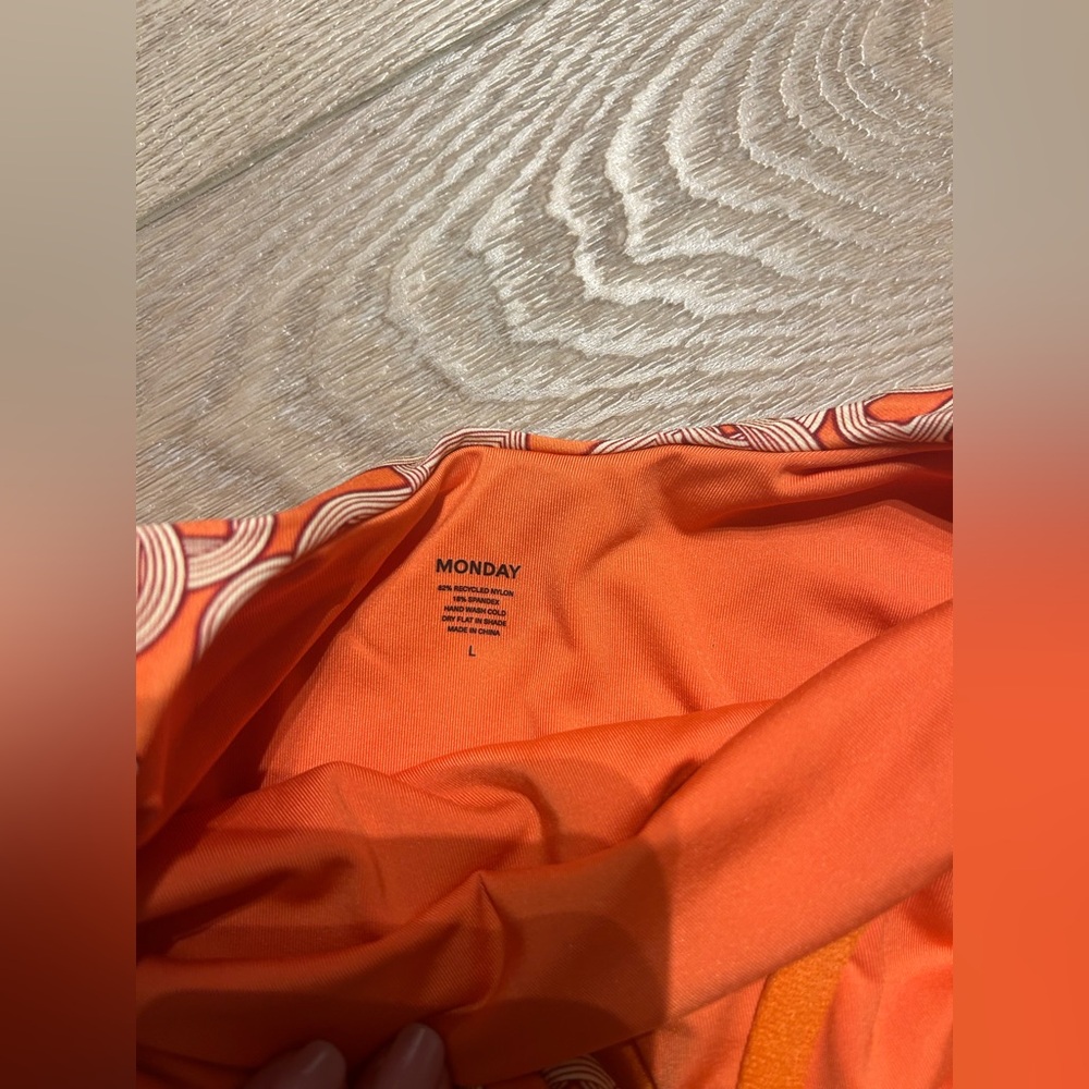 Monday Swimwear -Orange Patterned One Piece Swimsuit - Picture 5 of 7
